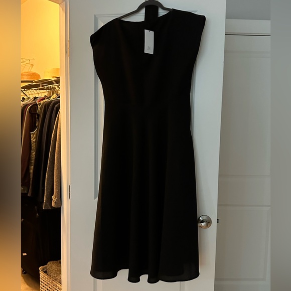 NWT MEEM Label Black Midi Dress w/pockets UK SZ: SM (see last pic - size guide) - Picture 10 of 16